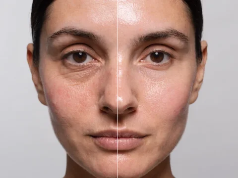 Skin booster before and after result, patient 2, in Dubai